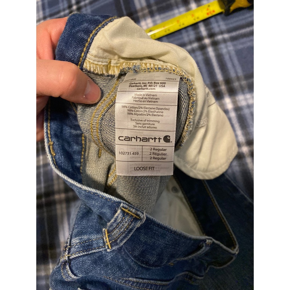 Carhartt Rugged Flex Loose Fit Jeans Womens 2 Regular Medium Wash BD2731-W - Picture 4 of 7